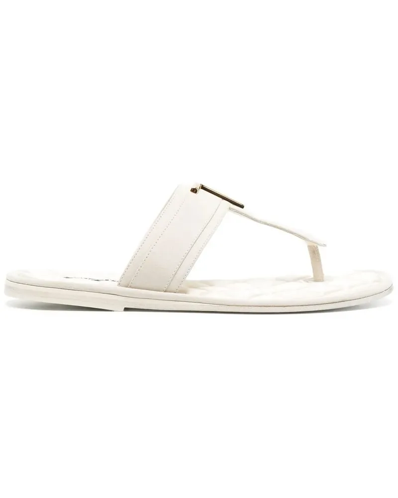 Tom Ford Sandalen mit Logo-Schild - Nude Nude