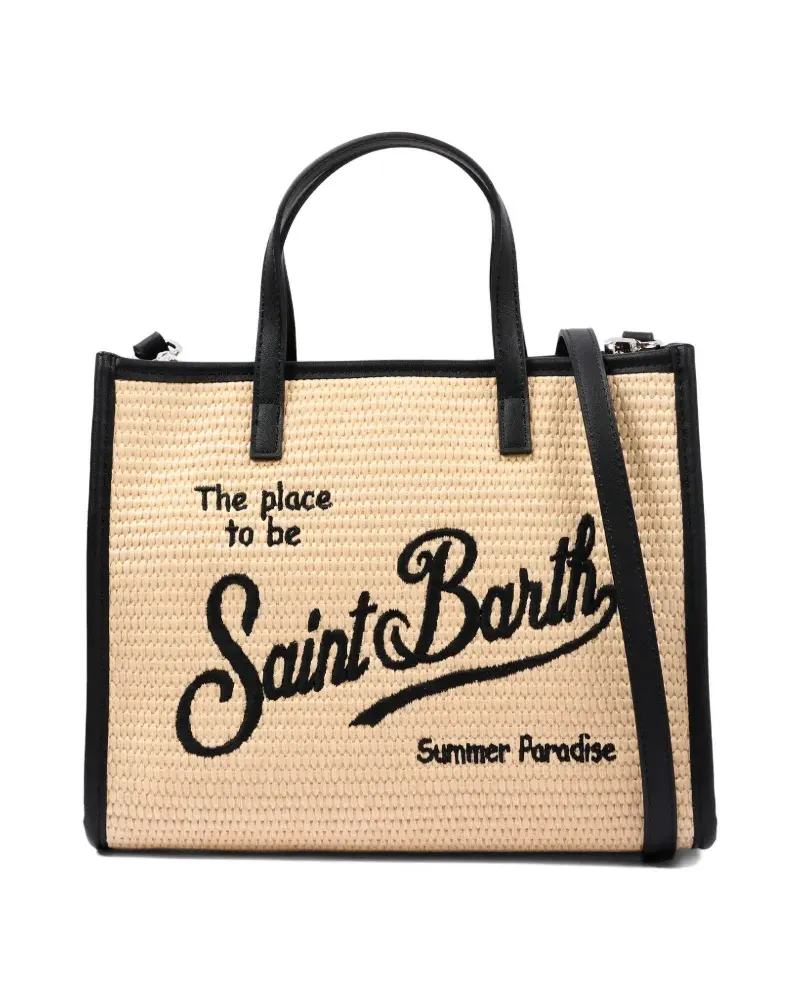 MC2 Saint Barth embroidery top handle bag - Nude Nude