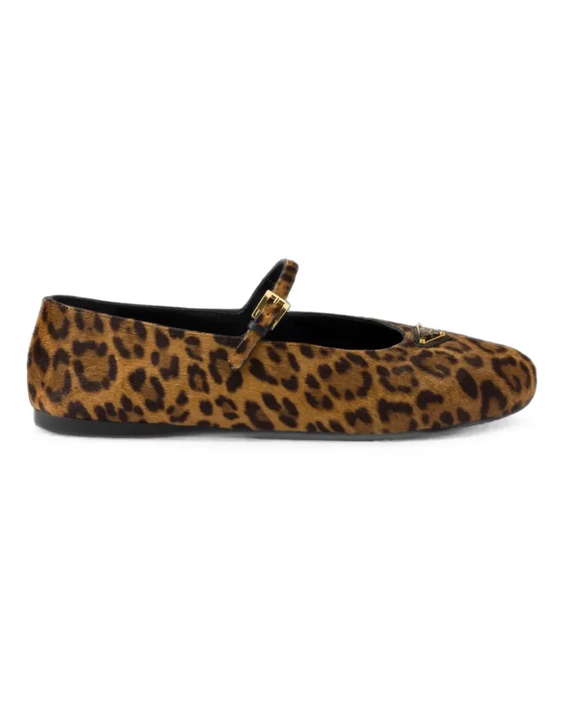 Prada Ballerinas mit Print - Braun Braun