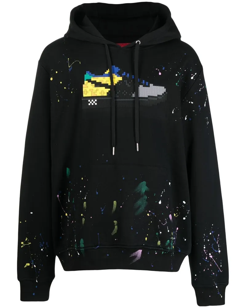 Mostly Heard Rarely Seen Hoodie mit Farbklecks-Print Schwarz