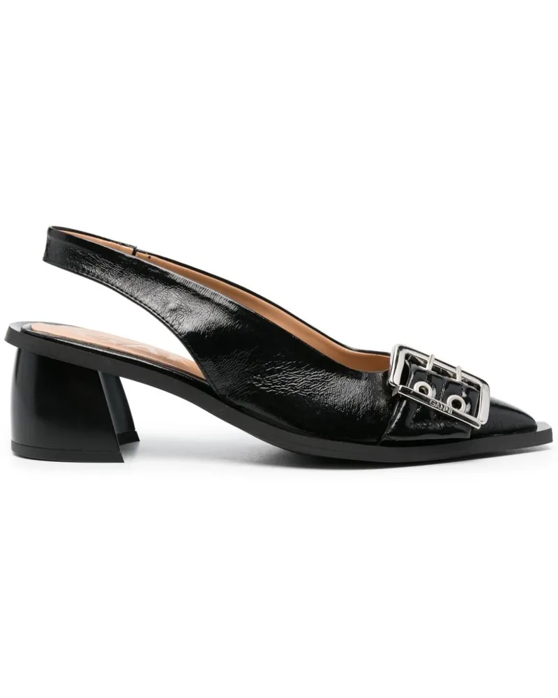 Ganni Slingback-Pumps mit Ösen-Detail 50mm - Schwarz Schwarz
