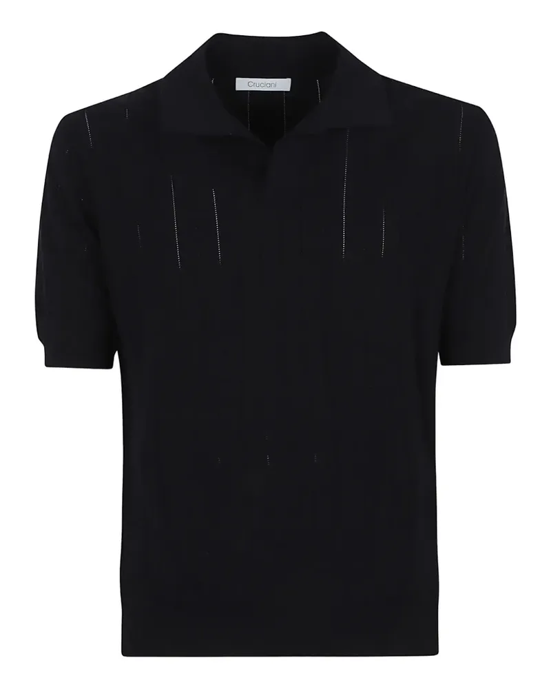 Cruciani Poloshirt aus Pointelle-Strick - Blau Blau