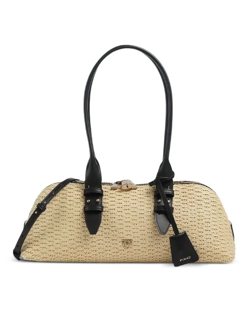 Pinko logo-detail shoulder bag - Nude Nude