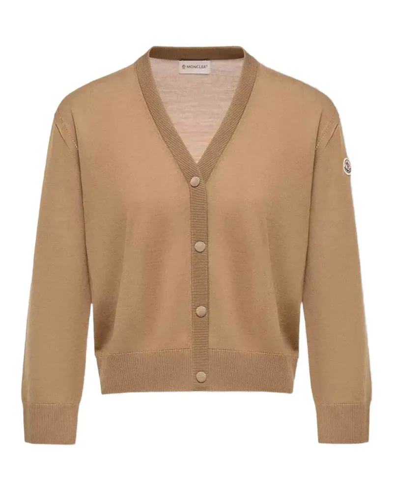 Moncler Cardigan mit Logo-Patch - Nude Nude