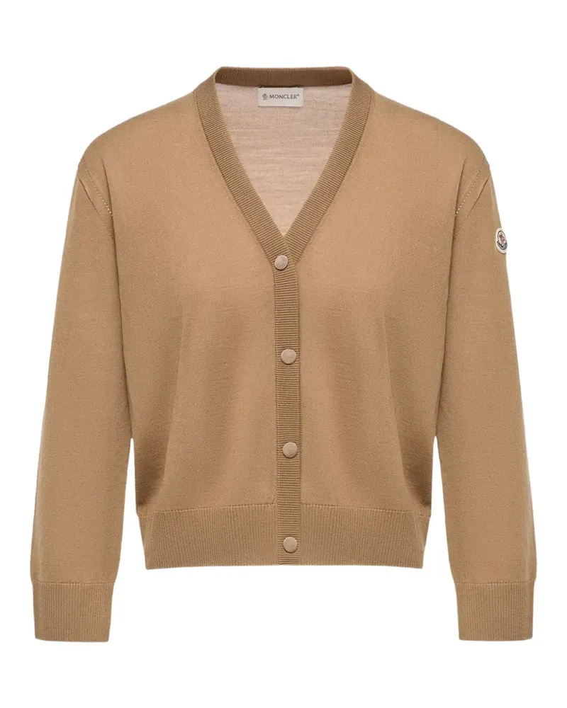 Moncler Cardigan mit Logo-Patch - Nude Nude