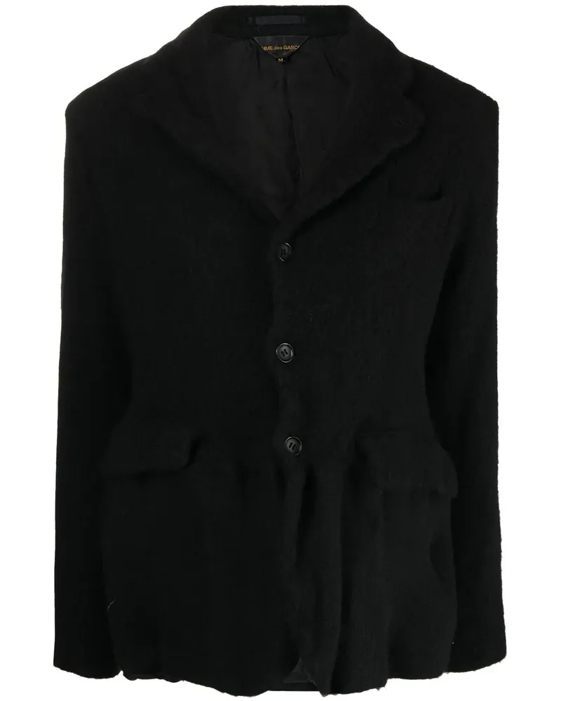 Comme des Garçons Einreihiger Blazer mit Finish - Schwarz Schwarz