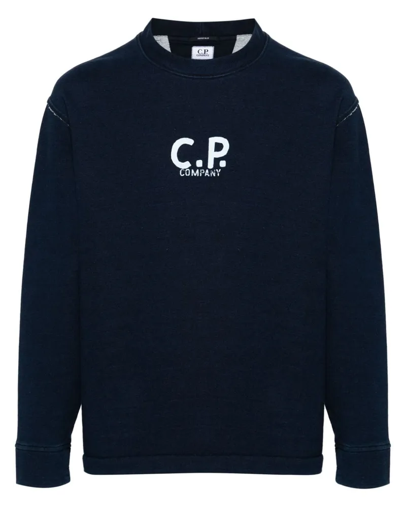 C.P. Company Sweatshirt mit Logo-Print Blau