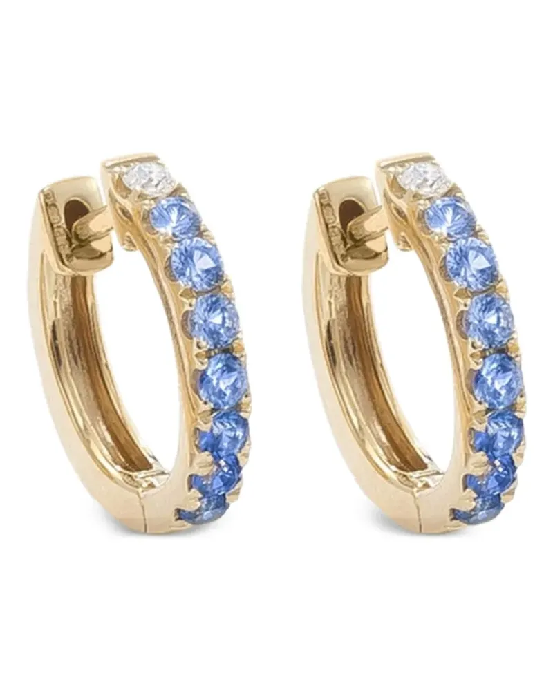 Robinson Pelham 14kt Gelbgoldcreolen mit blauem Saphir und Diamanten Gold