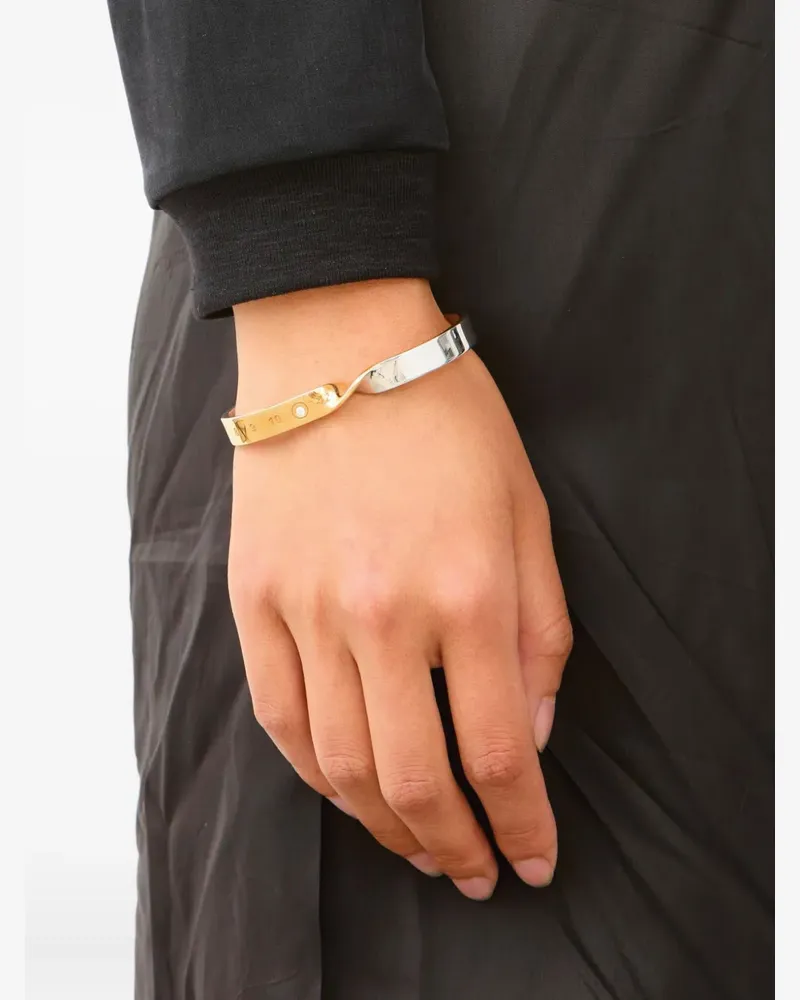 Maison Margiela Verdrehte Armspange mit gravierter Nummer - Silber Silber