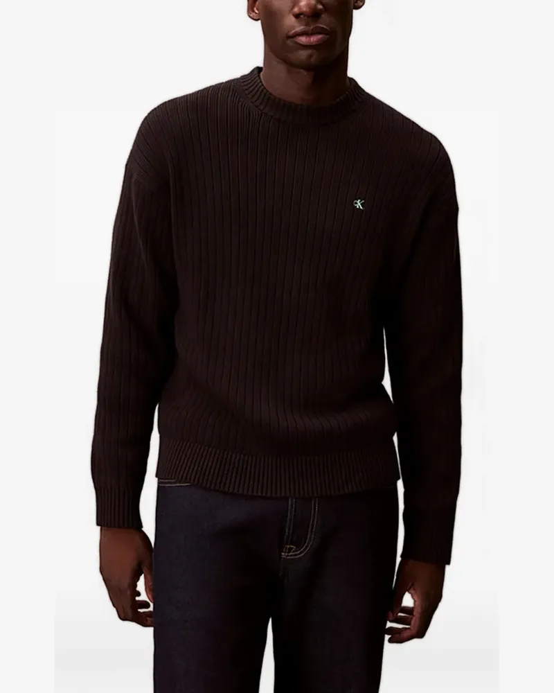 Calvin Klein Gerippter Pullover - Braun Braun