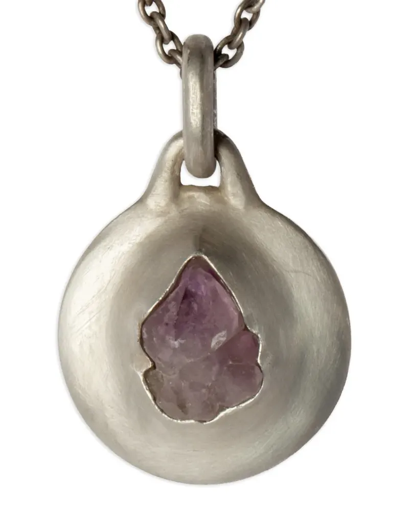 Parts Of Four Disk Halskette aus Sterlingsilber mit Amethyst Silber