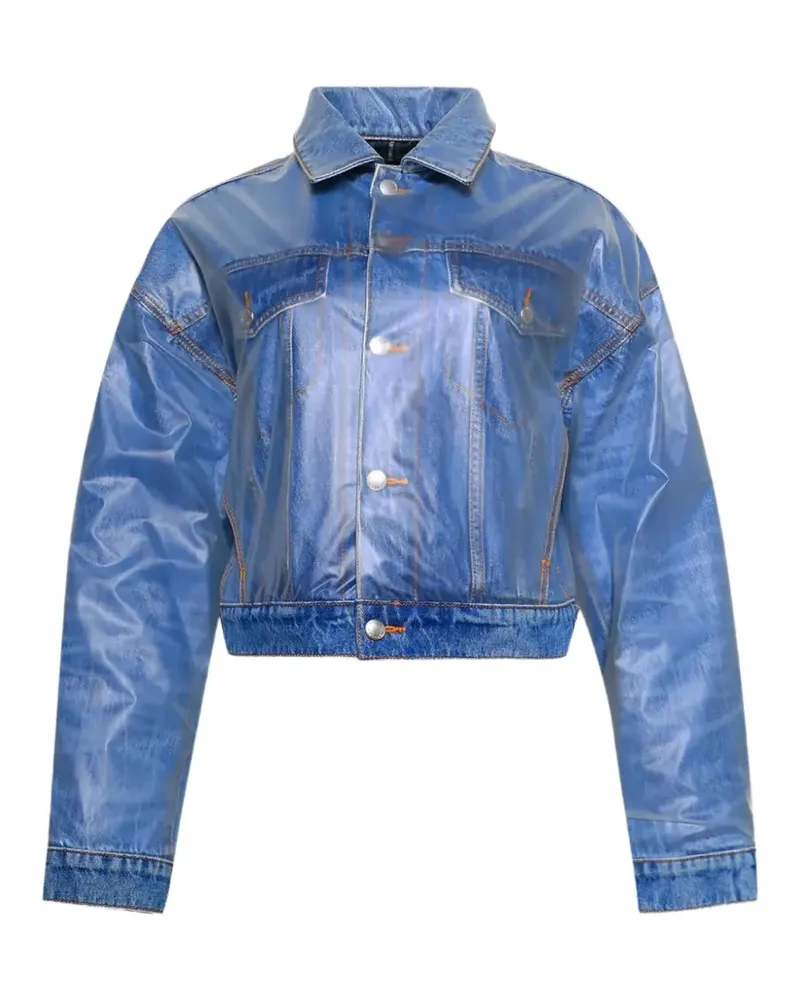 Alexander Wang Trucker-Jacke mit Sheer-Overlay - Blau Blau