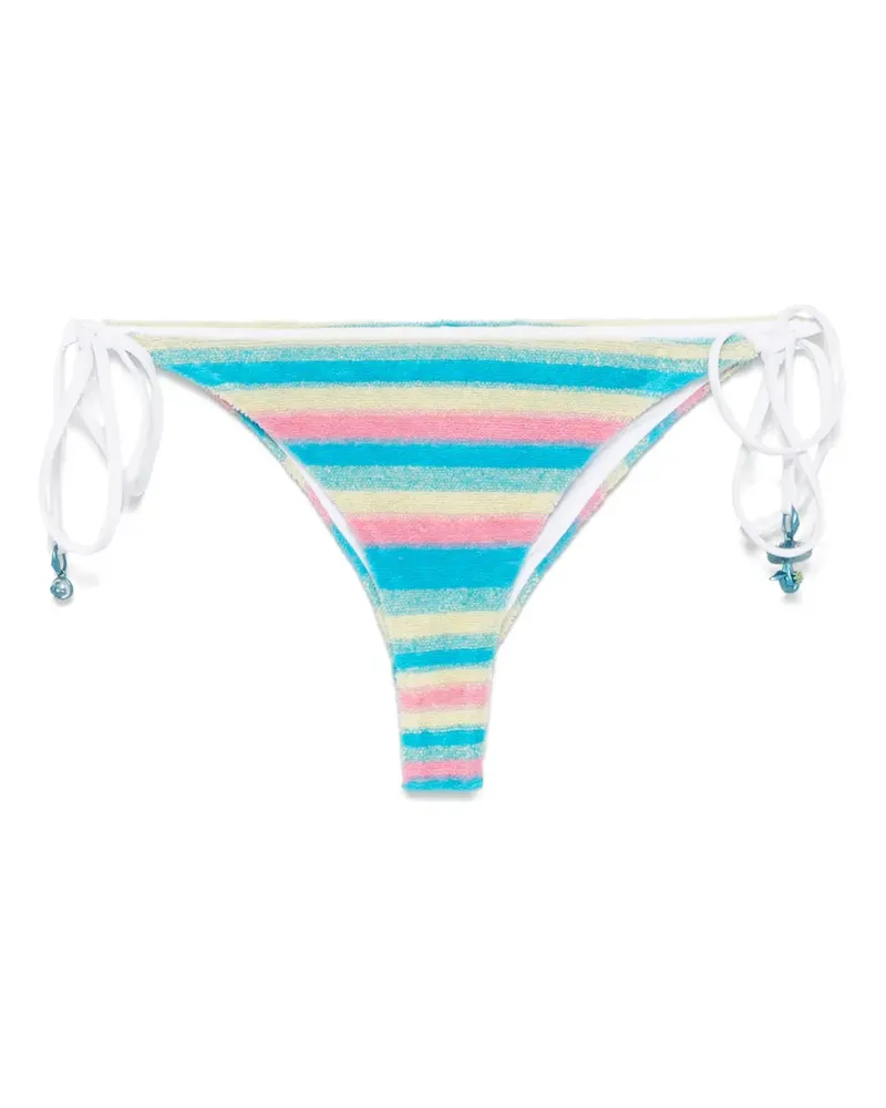Casablanca Paris Gestreiftes Frottee-Bikinihöschen - Blau Blau