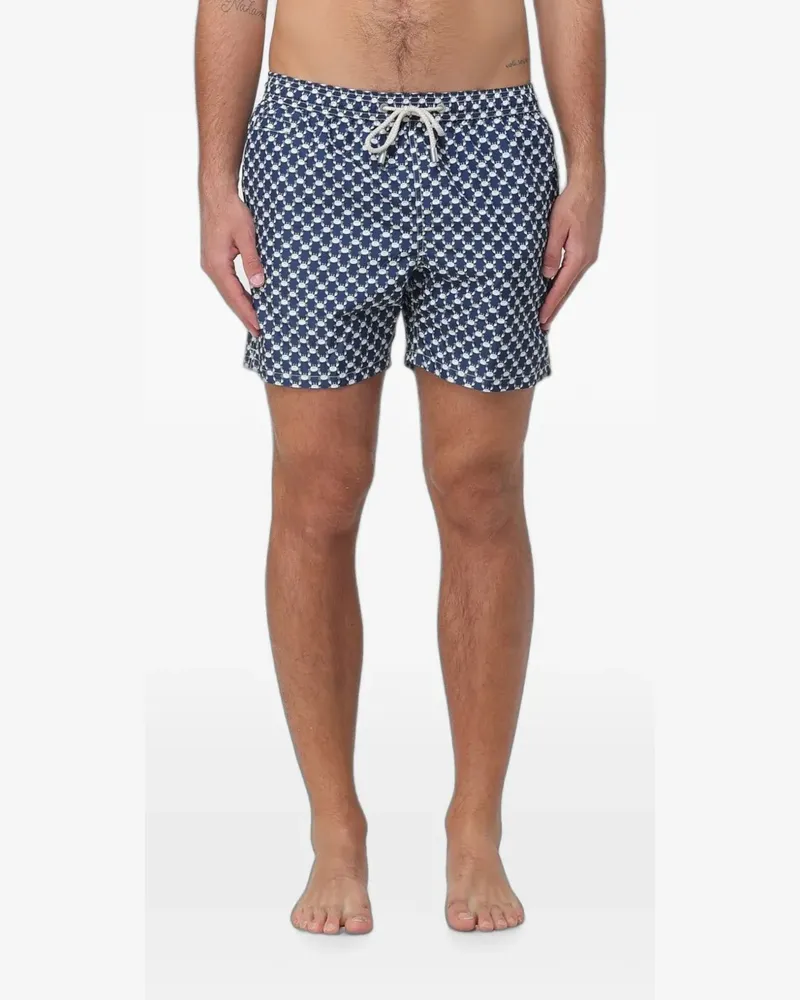 MC2 Saint Barth Badeshorts mit Krebs-Print - Blau Blau