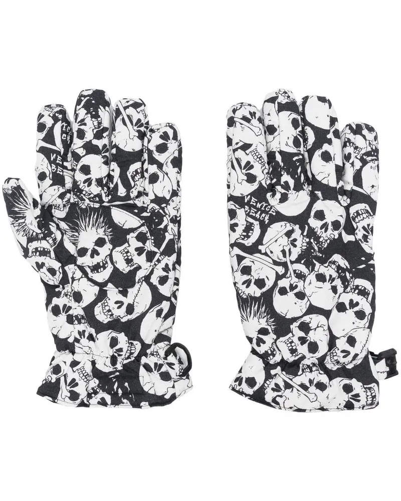 ERL Handschuhe mit Totenkopf-Print Schwarz