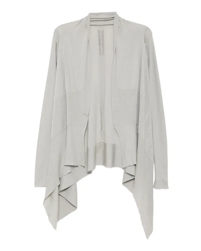 Rick Owens draped ribbed-knit cardigan - Grau Grau
