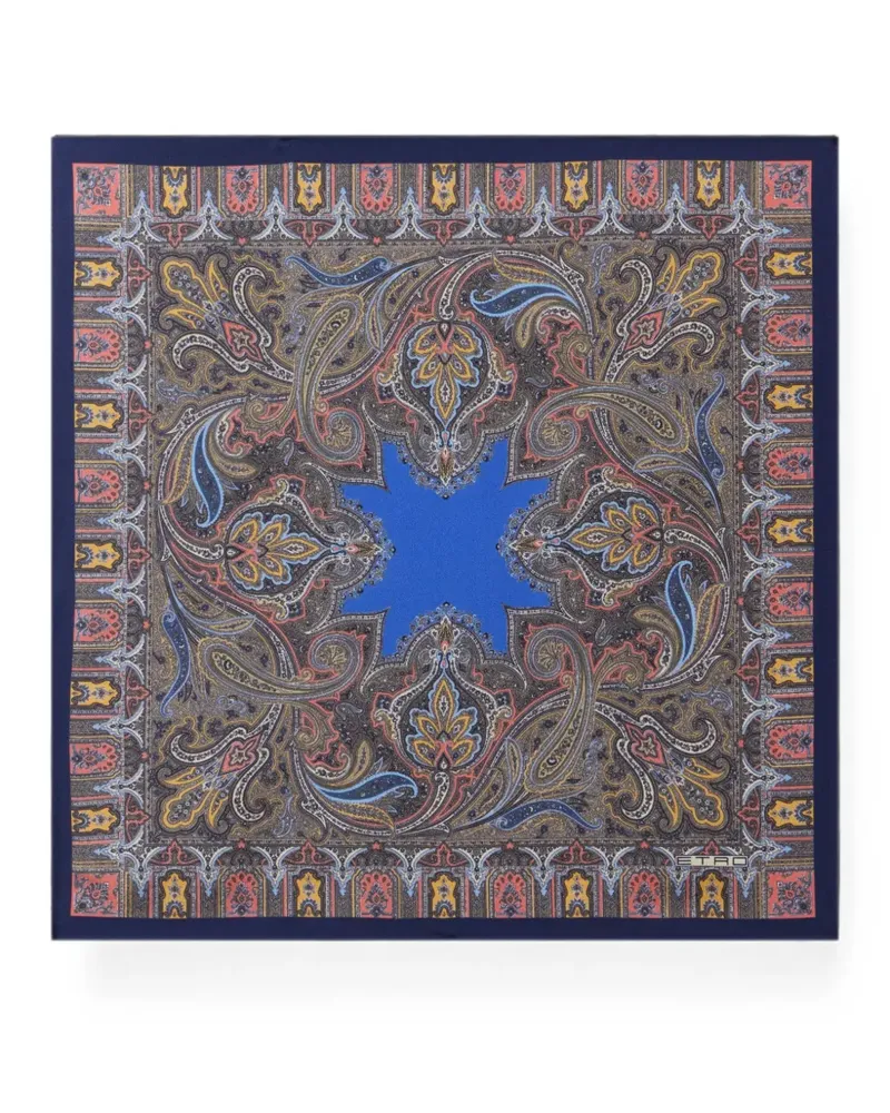 Etro geometric Paisley-print pocket square - Blau Blau