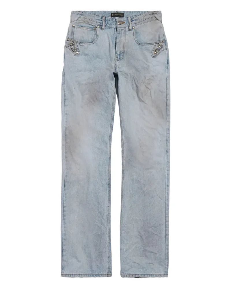 Balenciaga Gerade Jeans im Distressed-Look - Blau Blau