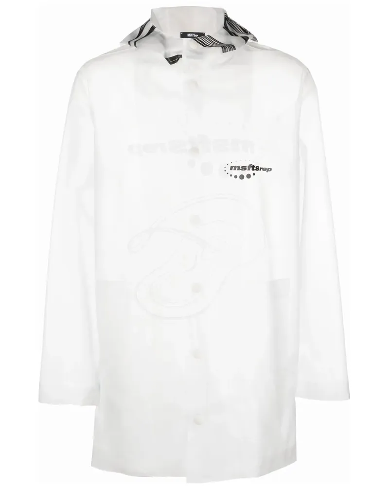 MSFTSrep Transparenter Regenmantel - Weiß Weiß