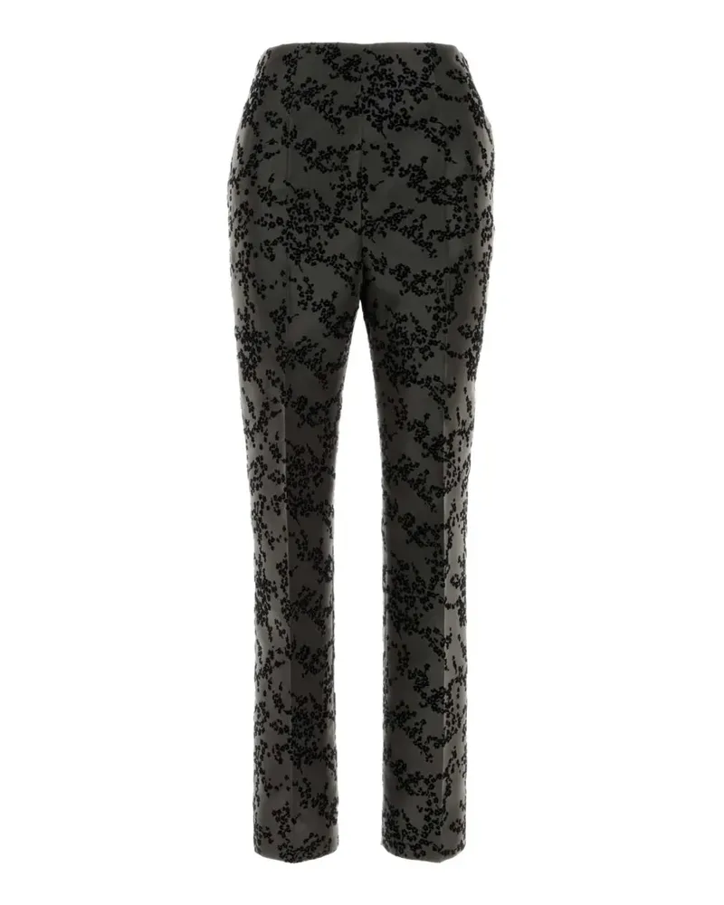 Alberta Ferretti floral-jacquard trousers - Grau Grau