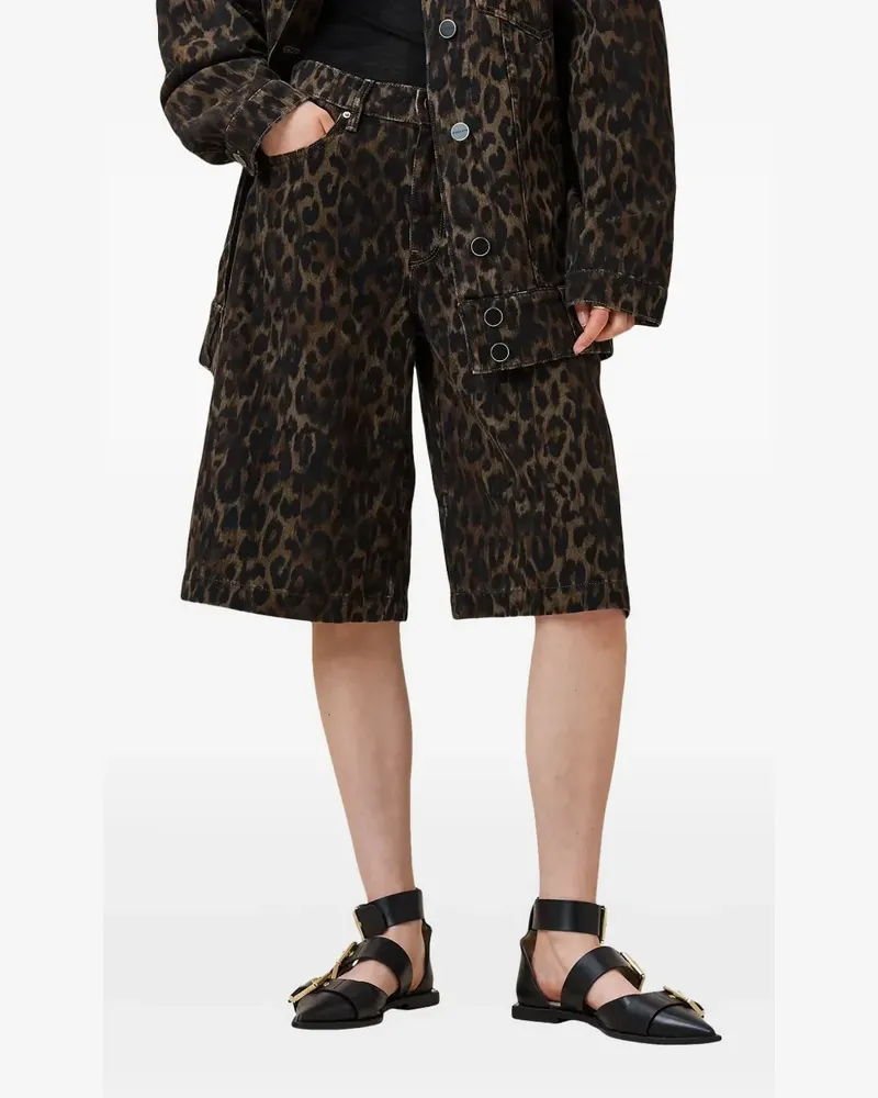 AllSaints leopard-print shorts - Braun Braun