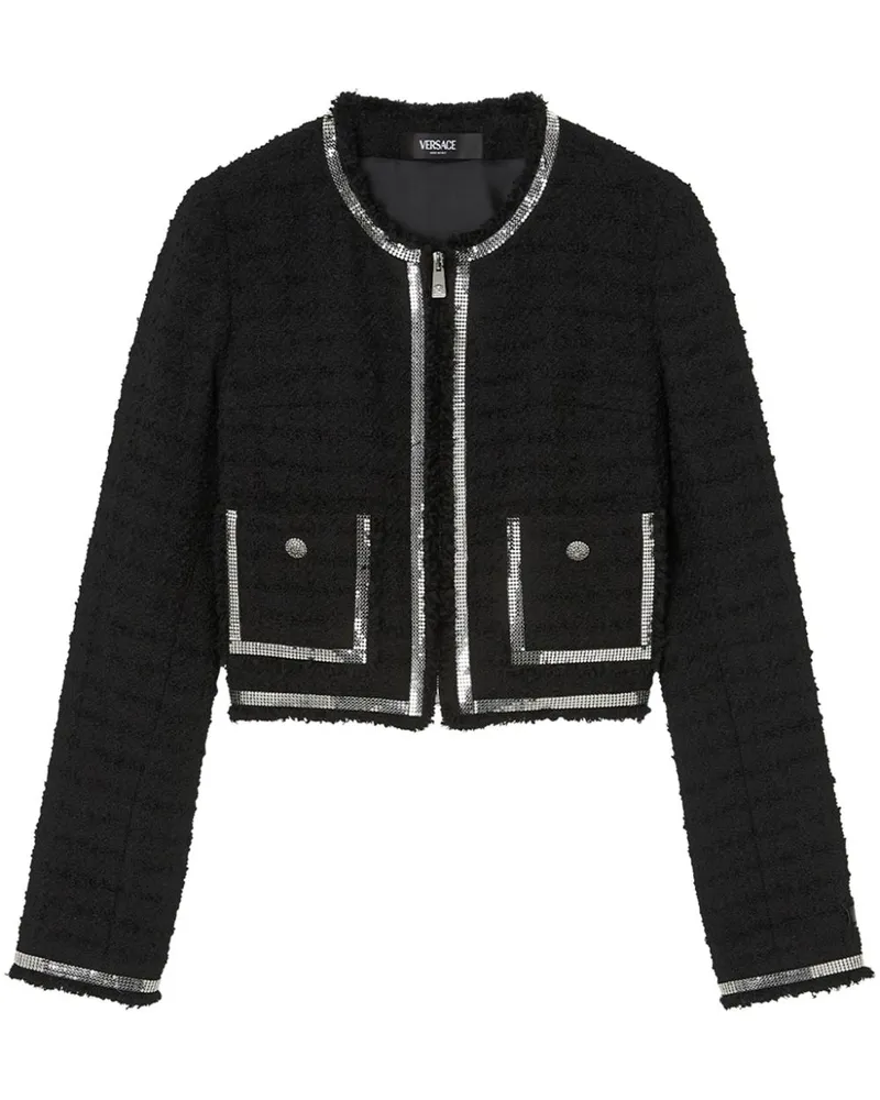 Versace Heritage Tweed-Jacke - Schwarz Schwarz