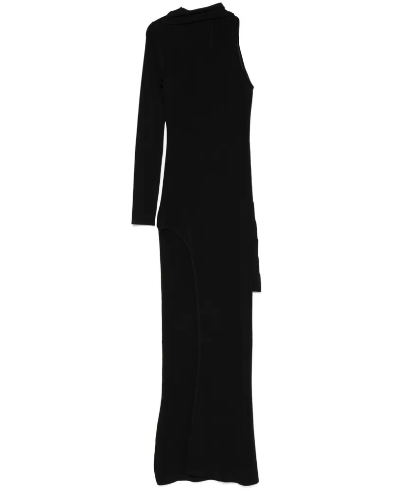David Koma Drapiertes Maxikleid - Schwarz Schwarz