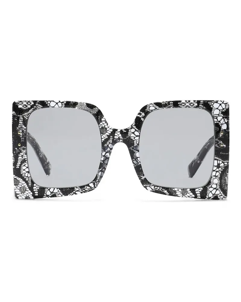 Dolce & Gabbana Sonnenbrille mit eckigem Gestell - Schwarz Schwarz