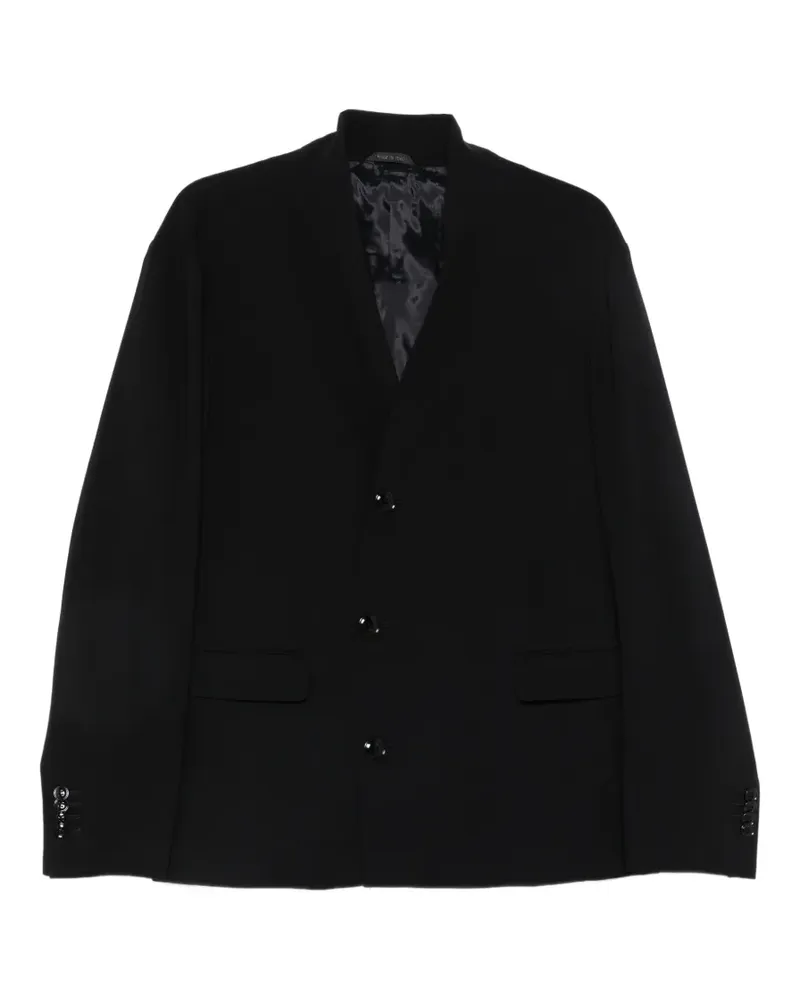 Giorgio Armani Einreihiges Sakko ohne Kragen - Schwarz Schwarz