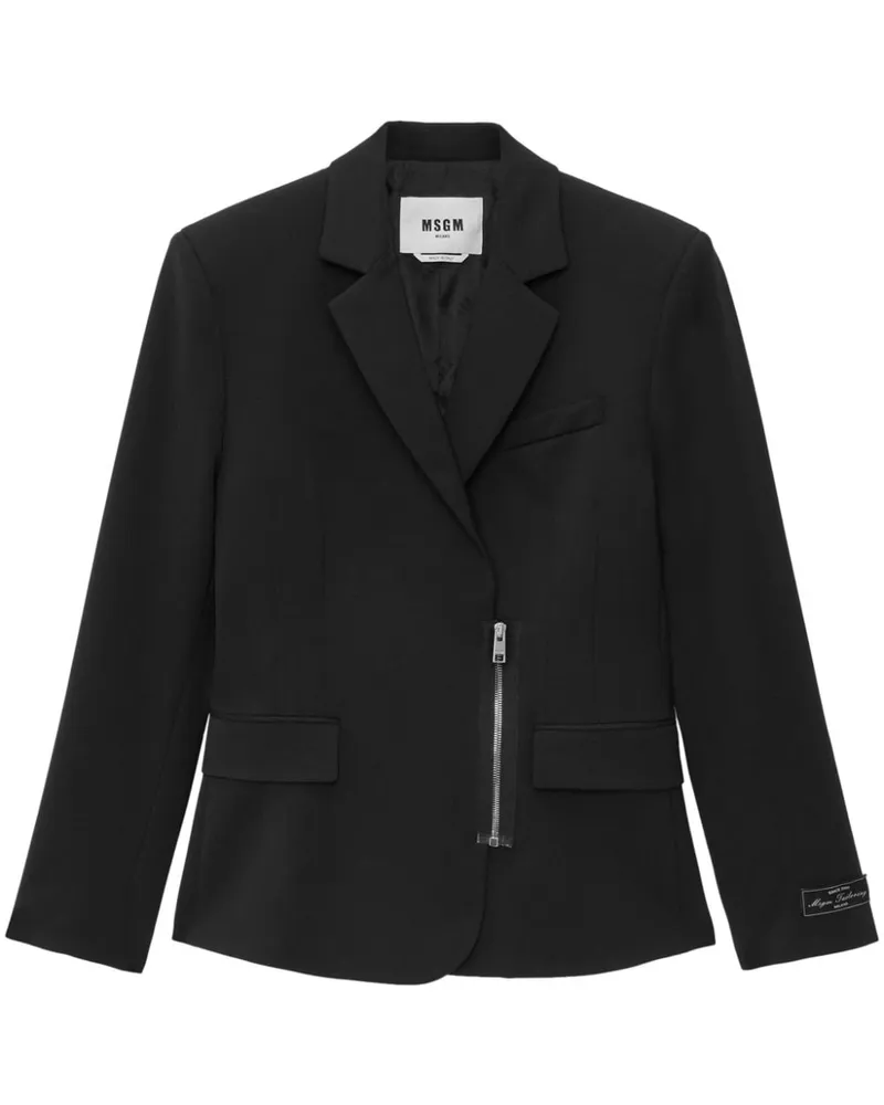 MSGM Blazer mit Reißverschluss - Schwarz Schwarz