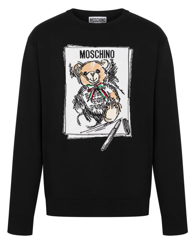 Moschino Pullover mit Teddy Schwarz