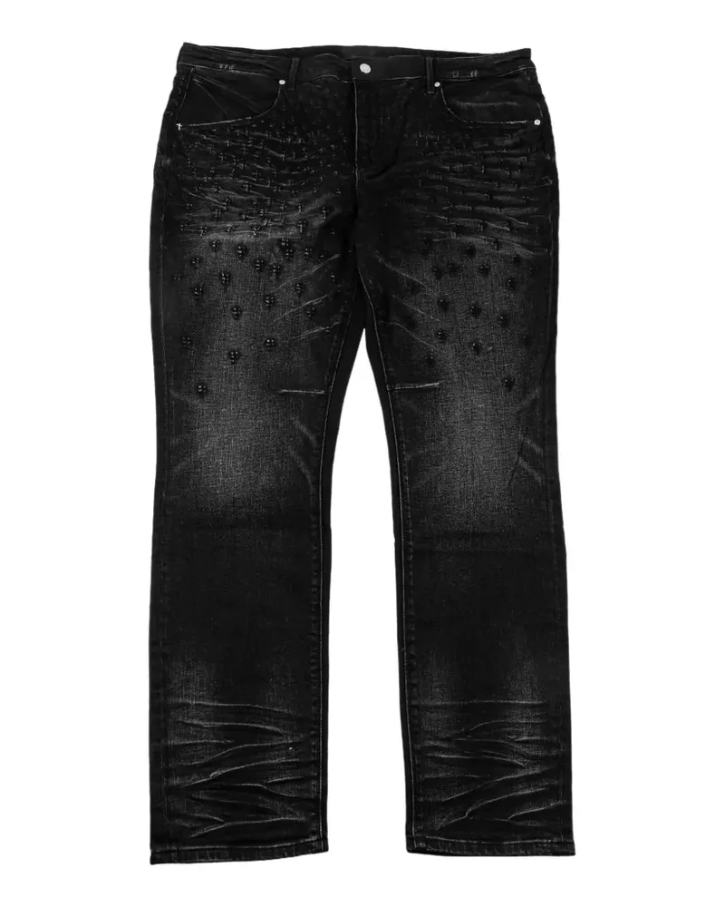 RTA Bryant embroidered skinny jeans - Schwarz Schwarz
