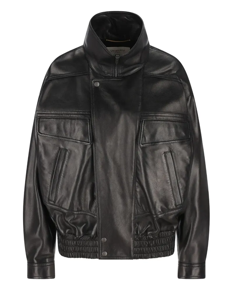 Saint Laurent Klassische Lederjacke - Schwarz Schwarz