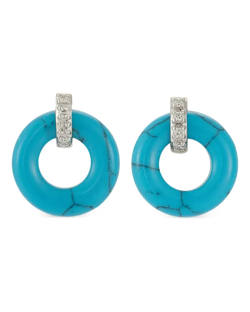 MATEO 14kt Donut Gelbgoldohrringe mit Diamant - Blau Blau