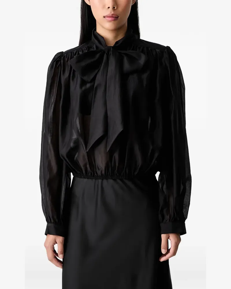 VICOLO Schluppenbluse mit Sheer-Finish - Schwarz Schwarz