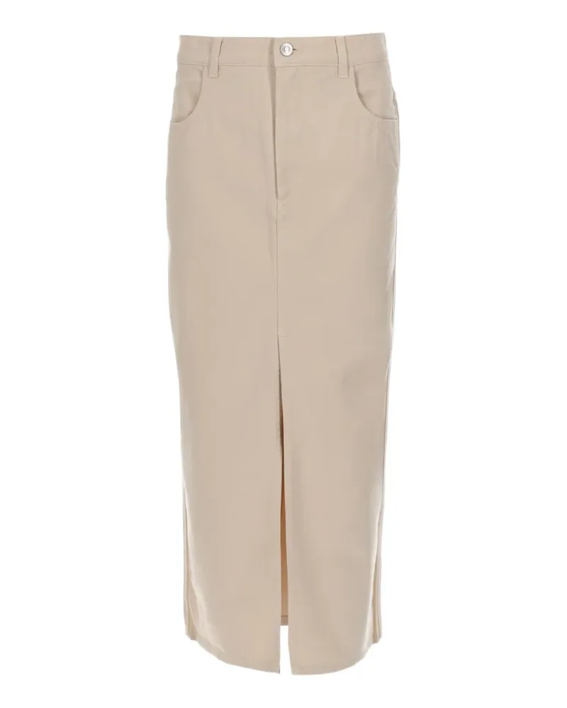 Isabel Marant Faharia front-slit midi skirt - Nude Nude