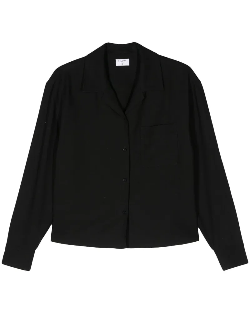 Filippa K Cropped-Krepphemd - Schwarz Schwarz