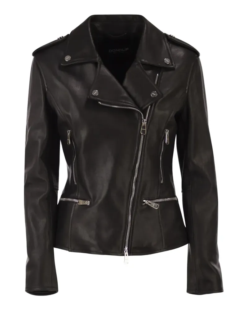Dondup leather biker jacket - Schwarz Schwarz
