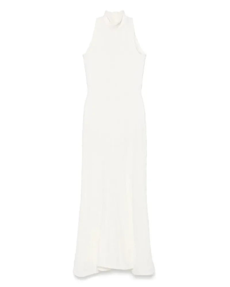 MSGM Maxikleid mit Knitterfalten - Weiß Weiß