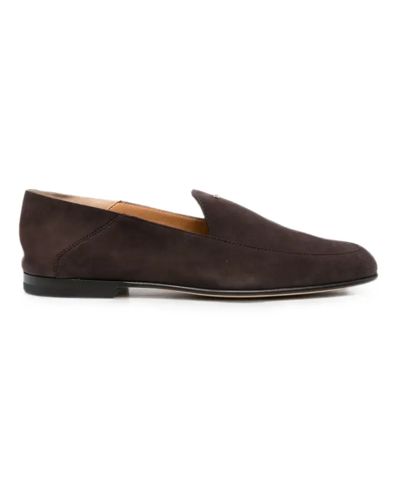 TOD'S logo-detail suede loafers - Braun Braun