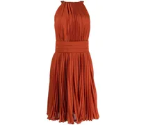 Ärmelloses Kleid mit Raffungen - Braun