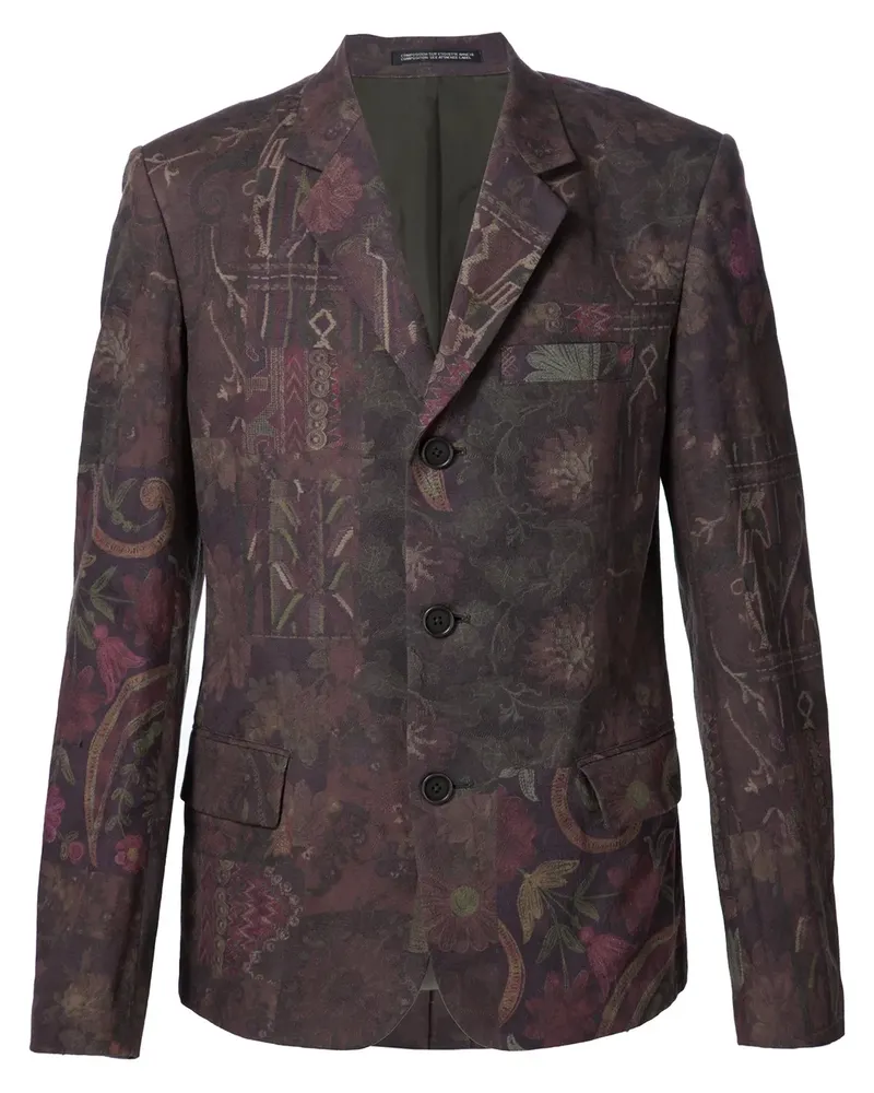 Yohji Yamamoto Sakko mit floralem Print - Braun Braun