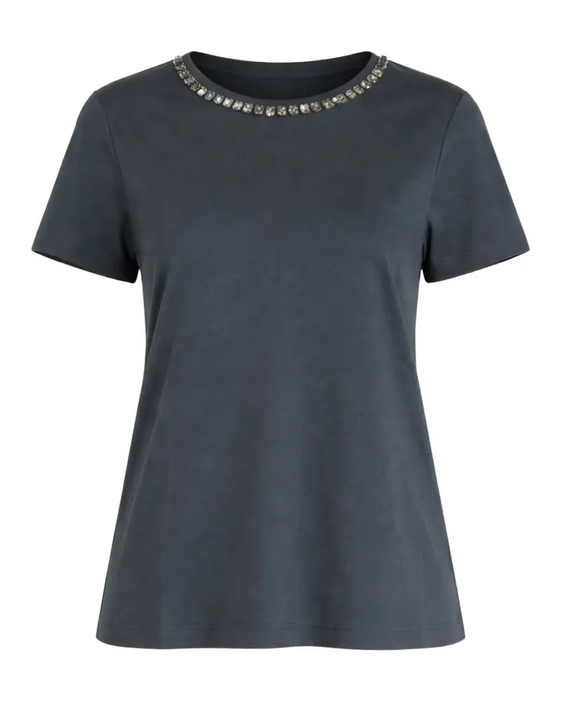 Max Mara Max Mara crystal-embellished T-shirt - Blau Blau