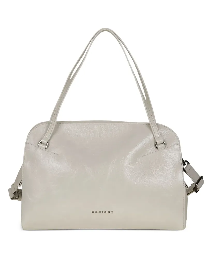 Orciani grained leather shoulder bag - Nude Nude
