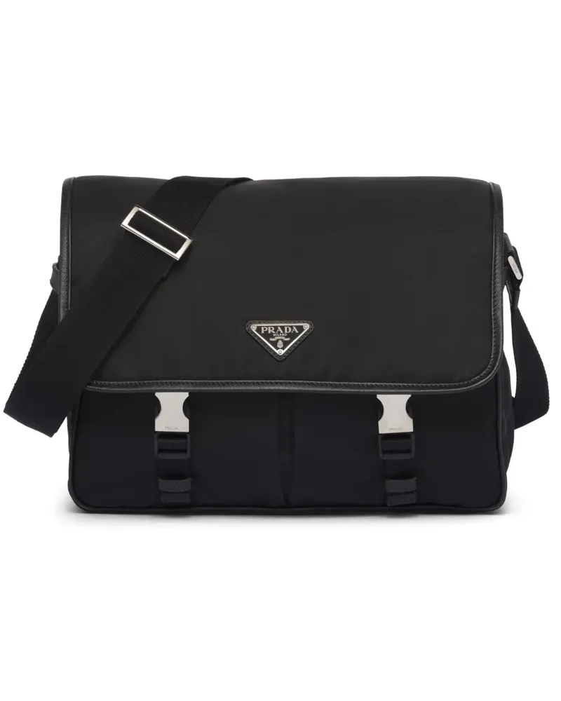 Prada Umhängetasche aus Re-Nylon mit Logo - Schwarz Schwarz