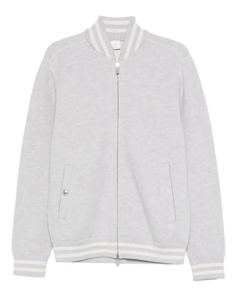 Eleventy Bomberjacke mit gestreiftem Detail - Grau Grau