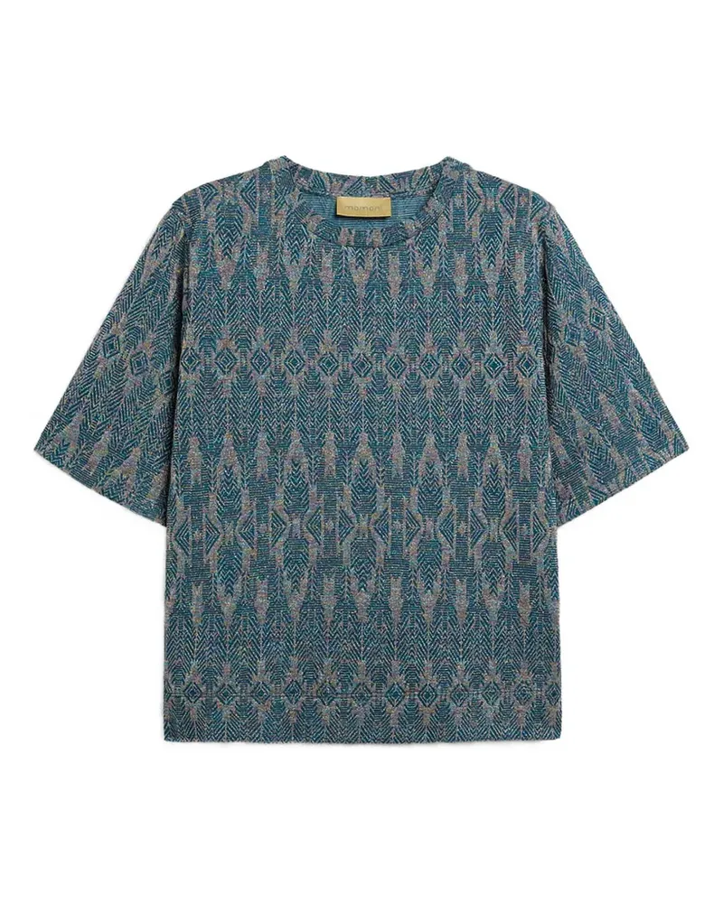 Momoni Iora Jacquard-T-Shirt mit Prägung - Blau Blau
