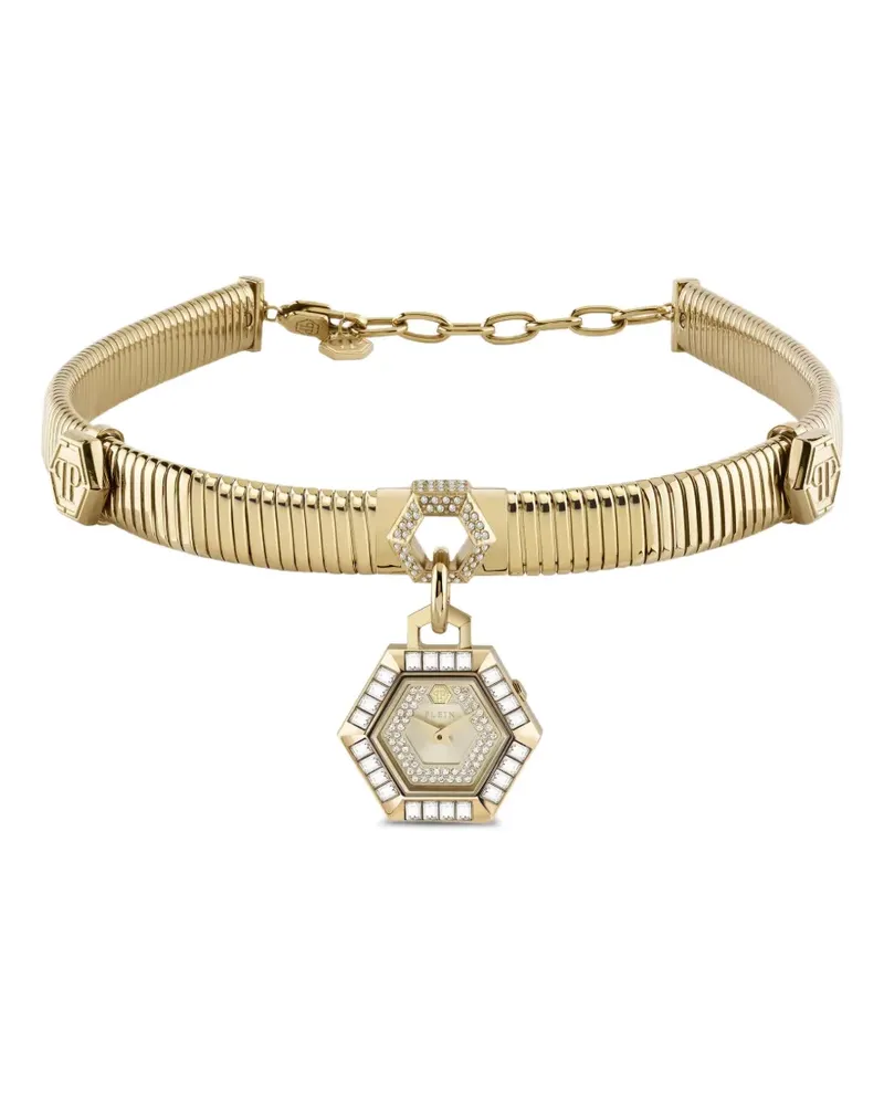 Philipp Plein Plein Cuff Halskette mit Kristallen - Nude Nude