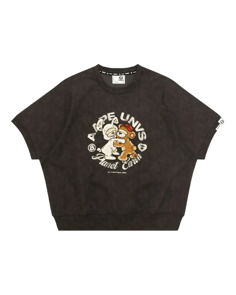 BAPE Cropped-Top mit Applikation - Braun Braun