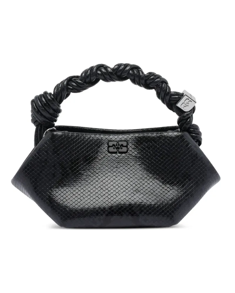 Ganni Kleine Schultertasche mit verdrehtem Griff - Schwarz Schwarz
